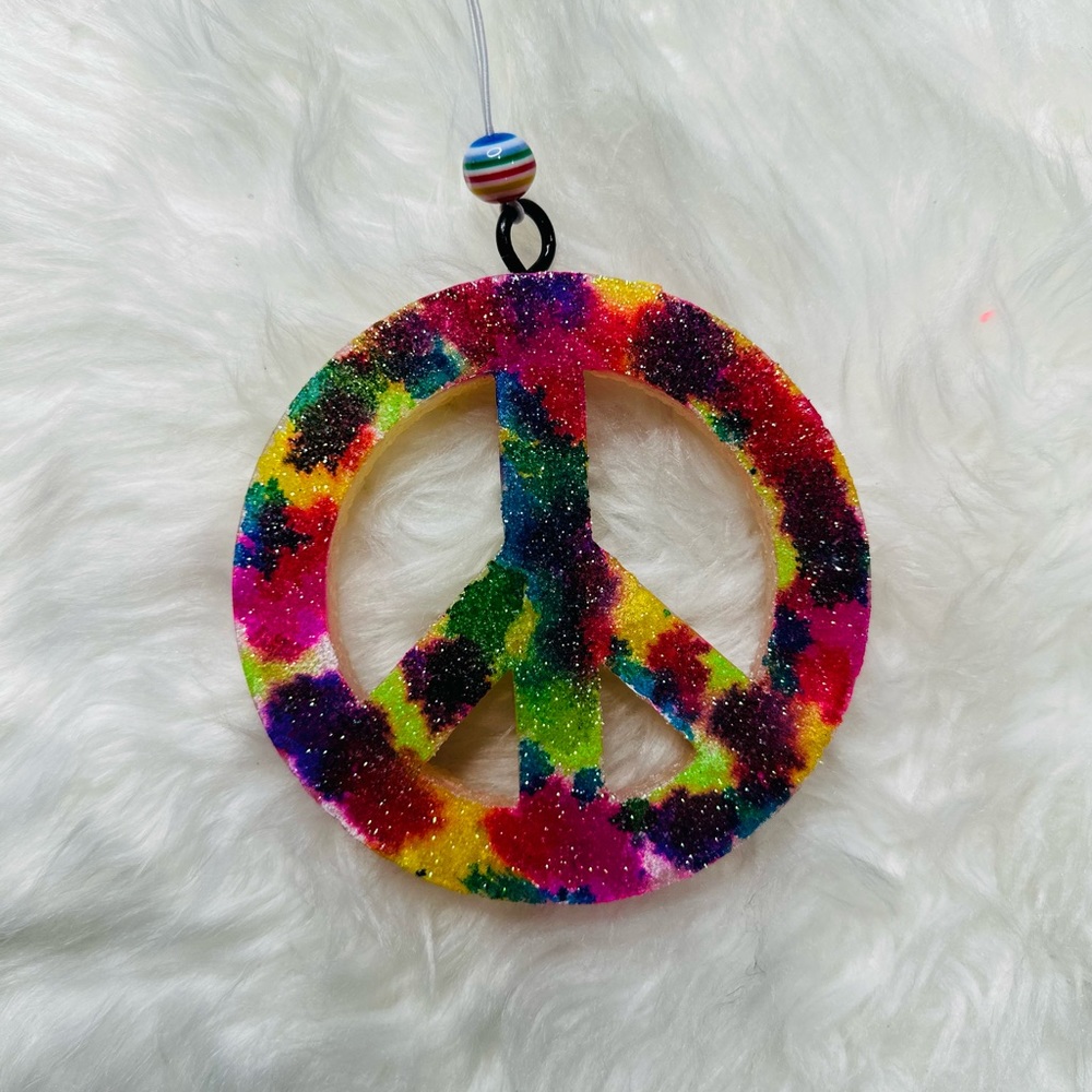 Tye dye Peace Car Freshie/ Medium size 4x4 inches